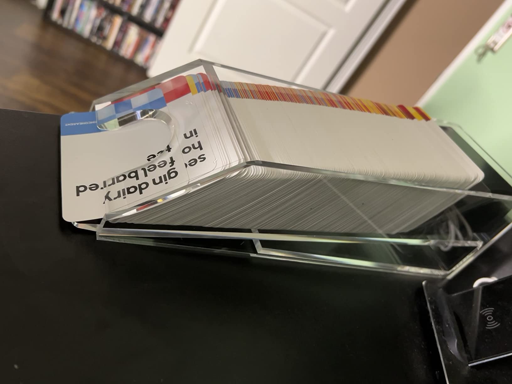 Incohearent deck stored in a clear card holder